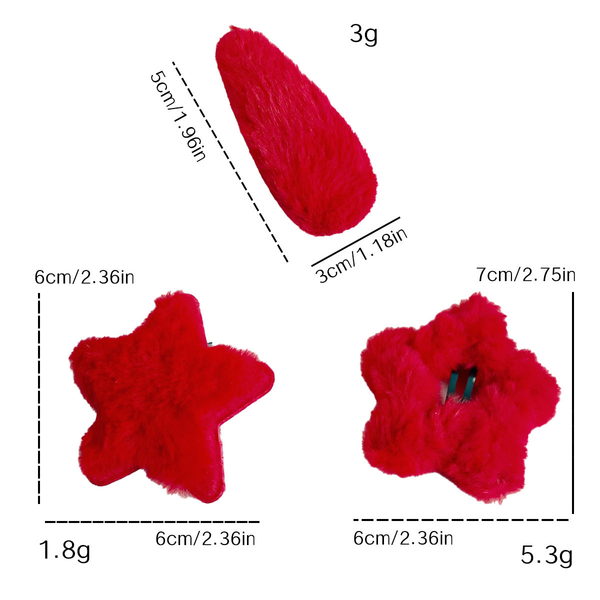 Wholesale New Year Plush Hair Clips